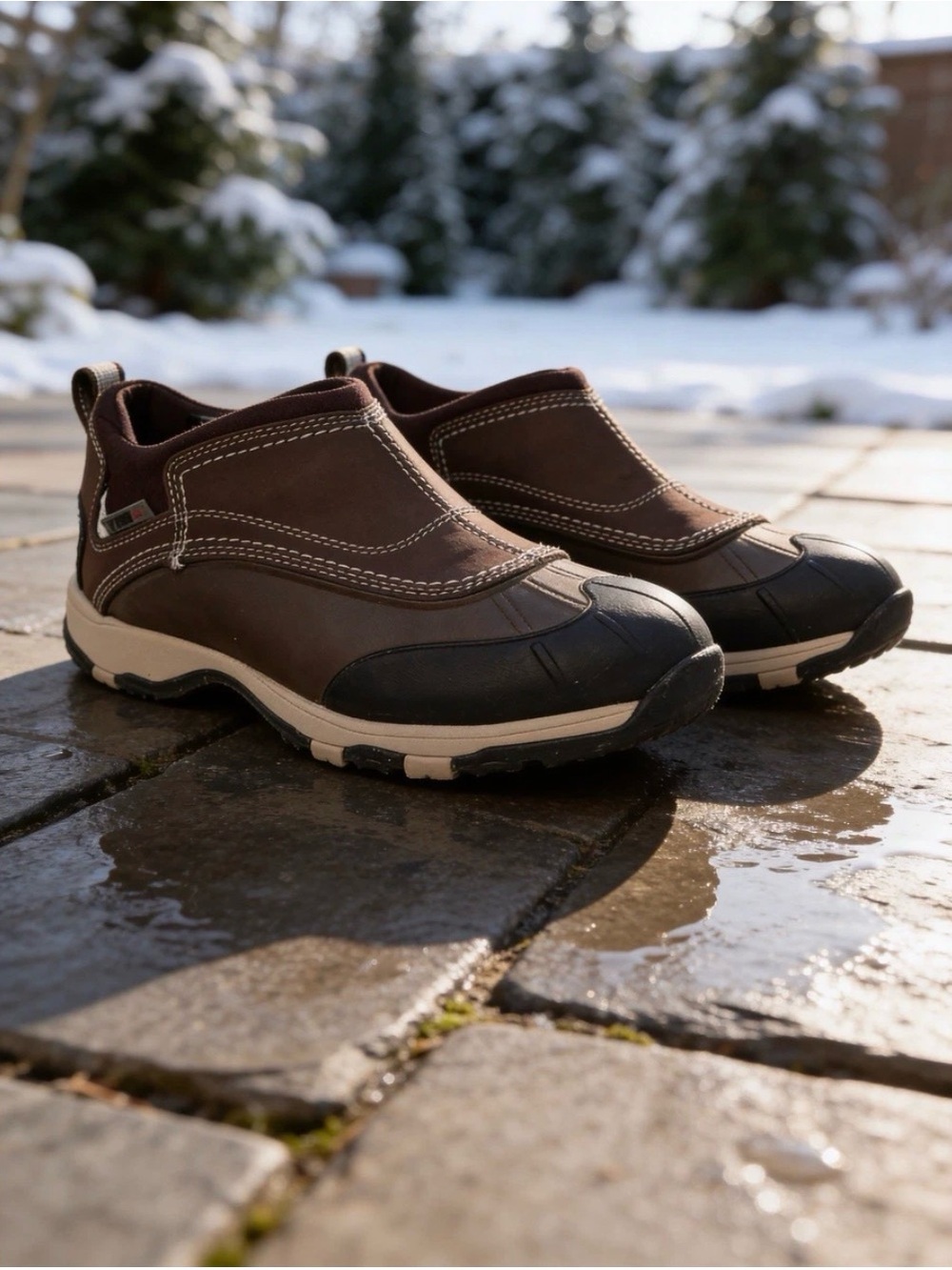 NEW L.L. Bean Women Brown Black Slip-On Tek 2.5 Storm Chaser Boots US 7.5 Medium